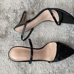 Black Strappy Women's Heels